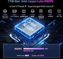 Mini Computer-HEIGAOLA Mini Computer with Screen 5.5 Inches Celeron N5095, Windows 11 Pro Computer Mini-pc16GB Ram DDR4, 256GB EMMC, Dual Display Output 4K@60Hz, HDMI, Type-C, WiFi5.0