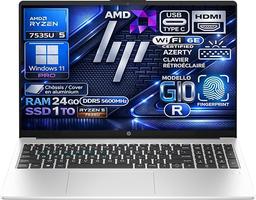 HP 255R G10 AMD Ryzen 5 7535U 4.55 GHz, RAM 24Go DDR5, SSD 1To, Écran
