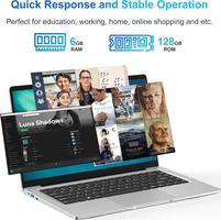 PINSTONE de 14,1 Pulgadas, Dual-Core, 6 GB RAM, 128 GB SSD, UHD 1366 x 768, diseño sin Ventilador, Wi-Fi 5G, Teclado de Membrana, ratón Incluido