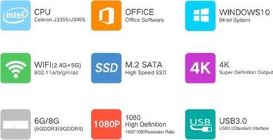 Ultrabook Windows 11 Quad Core 12+128Go Full HD 15.6 Pouces Argent YONIS