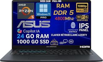 ASUS AMD Ryzen 5 7535HS 4.5GHz, RAM 24Go DDR5, SSD 1To, Écran