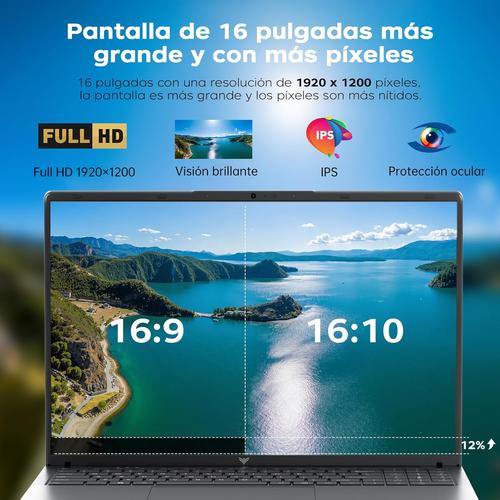 Ryzen 4300U 16 Inch FHD up to 3.7GHz, Superior to 3500U/3200U/N150, 16GB RAM DDR4 512GB SSD Expandable to 2TB, HDMI, BT5.0, Type C, Computer for Office and Study