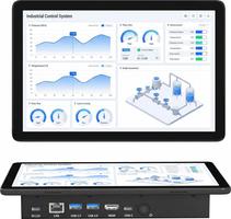 Mini Computer Mini Computer Desktop N5095 Win 11 with 11.6 Inch Touch Screen, 8GB RAM, 128GB eMMC, Dual Screen Output 4K HDMI and Type-C, Dual RS232