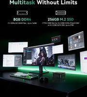 NiPoGi Essenx E1 Mini AΜD Ryzen 3250U W11 Pro(2C/4T,Max 3,5GHz,Mieux Que 3200U/N100) 8Go DDR4 RAM+256Go SSD,4K Dual Display(HDMI 2.0+DP1.4) WiFi5/BT4.2/LAN,Ordinateur de Bureau Éducation