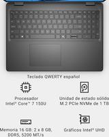 DELL 16 FHD+ Display, Intel Core 7-150U, 16GB DDR5 RAM, 1TB SSD, Intel UHD Graphics, Windows 11 Home 3-Cell Battery, 41WHr (Integrated)