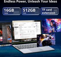 de 15,6 Pouces avec Core i5 7Y54 Processeur, 16 Go RAM et 512 Go SSD, Win 11 1920*1080 IPS FHD Écran, avec clavier rétroéclairé WIFI5 Mini-HDMI USB3.0 5000mAh