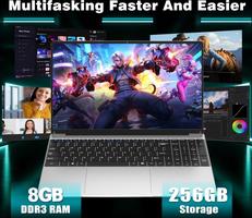 15.6 Inch Gold Processor 4425Y, RAM 8GB SSD 256GB Notebook Laptop, 5000Mah/1920x1080P/Webcam/WIFI 5/TF Card Slot