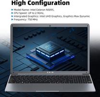 SGIN 15,6 Pouces 12 Go RAM 512 Go SSD Notebook, Celeron N5095, Up to 2.8Ghz, FHD 1920x1080,Bluetooth 4.2, 2.4/5.0G WiFi, Prend en Mémoire Extensible 512 Go TF