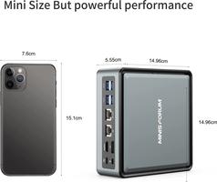 Mini PC EliteMini Windows 11 Pro HM90 AMD Ryzen 9 4900H 8 Cores 32 GB RAM  512 GB PCIe SSD Mini Desktop Computer, 2X 2.5 inch HDD Slots, with  HDMI/USB-C Video Ports