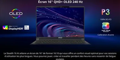 MSI Stealth 16 AI A2HWFG-070FR