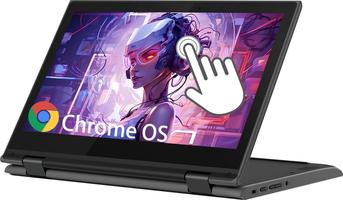 Lenovo Chromebook 300e Écran convertible 2 en 1 pour 11,6 pouces, Intel Celeron N4020 1,1 GHz, RAM 4 Go, SSD 32 Go, clavier japonais, Chrome OS (Reconditionné)