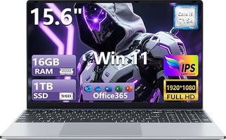 Nouveau 15.6 Pouces Gaming Core i5-7Y54 16Go RAM 1To SSD Win 11 Pro Écran 1920×1080 FHD avec HDMI & USB 3.0x2 WiFi 5 BT 4.2 Clavier Rétroéclairé