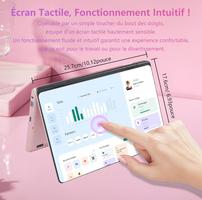 Convertible 2-en-1 À Écran De 11 Pouces, Celeron N100, 16 Go DDR4, 1920 * 1200 IPS, Clavier Rétroéclairé,Pavé Ovale (, 16+256G SSD)