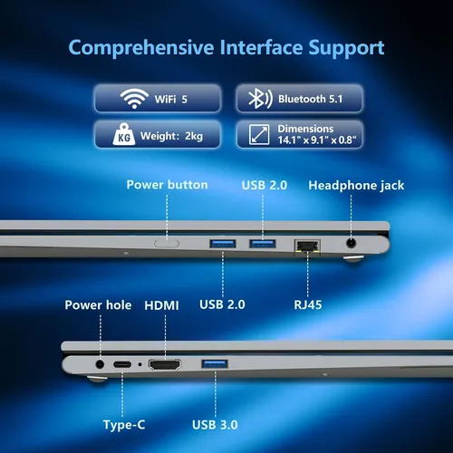 Nikotsis 15.6 Inch 2 in 1 Laptop