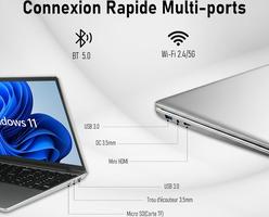 15.6 Pouces, Core i5-6200U 8 GO RAM 256 GO SSD Grande Autonomie, FHD IPS Déverrouillage Empreinte Digitale USB3.0 Wi-Fi5 HDMI BT5.0 Bureau Études