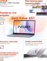 Gaming AMD Ryzen 5 7430U 15,6 Pulgadas 16GB DDR4 512GB NVMe SSD, AMD Laptops Gaming Laptops, Teclado Numérico WiFi 6 HDMI Type-C USB-3.2 Cámara Web Laptops