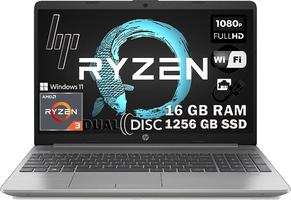 HP 255 G8 Notebook Silver, CPU Ryzen 3 jusqu'à 3,8 GHz, 4 cœurs, 16 Go Ram, SSHD 1256 Go, Full HD 15,6 pouces, Wi-fi 6, 3 usb, Bt, Lan, HD cam, Win 11 Pro, Office Open Source, Préconfiguré, Italie