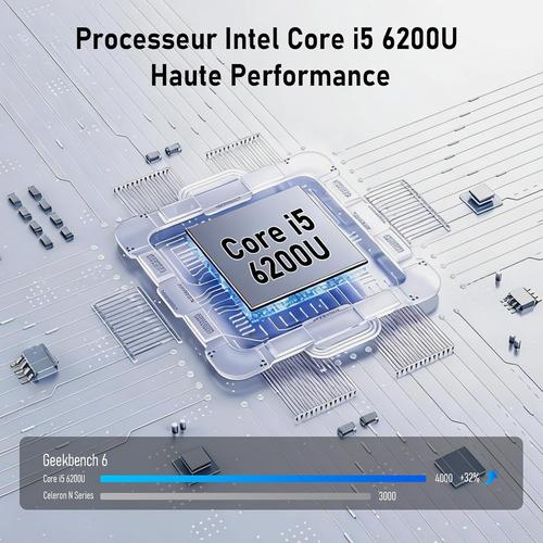 15.6 Pouces, Core i5-6200U 8 GO RAM 256 GO SSD Grande Autonomie, FHD IPS Déverrouillage Empreinte Digitale USB3.0 Wi-Fi5 HDMI BT5.0 Bureau Études