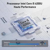 15.6 Pouces, Core i5-6200U 8 GO RAM 256 GO SSD Grande Autonomie, FHD IPS Déverrouillage Empreinte Digitale USB3.0 Wi-Fi5 HDMI BT5.0 Bureau Études