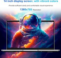 PINSTONE de 14,1 Pulgadas, Dual-Core, 6 GB RAM, 128 GB SSD, UHD 1366 x 768, diseño sin Ventilador, Wi-Fi 5G, Teclado de Membrana, ratón Incluido
