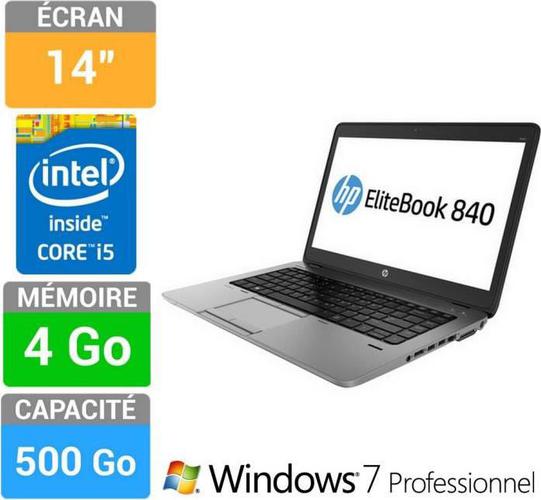 HP EliteBook 840 G1 Core i5 4200U / 1.6 GHz 4 Go RAM 500 Go HDD