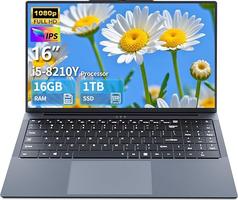 16 Pulgadas Core i5-8210Y, 16 GB RAM SSD 1 TB, 1920 x 1200 FHD, RJ45, Tipo C, USB 3.0, Wi-Fi, BT5.0, Teclado Digital retroiluminado Computadora