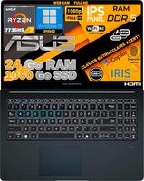 ASUS 15.6" FHD IPS Ryzen 7 7735HS, 24Go DDR5, SSD 1To NVMe, WiFi 6E, RJ45, Clavier FR AZERTY, Rétroéclairé, Empreinte Digitale, Windows 11 Pro, Prêt à l'emploi, Webcam FHD
