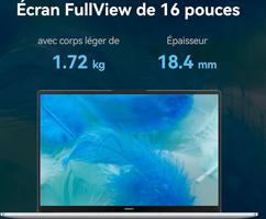 Huawei MateBook D16 Intel® Core™ i5-13420H, 16 Go RAM, 512 Go SSD, Écran