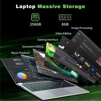 15,6 Pulgadas, Win 11 Celeron N4000 8GB RAM 256GB SSD, Pantalla FHD IPS Abatible 180°, Mini HDMI, USB 3.0, WiFi 5, BT4.2, Delgada para Estudiantes