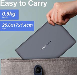 10 Pouces Windows 10 TOPOSH Netbook 6 Go RAM DDR4 + 128 Go SSD M.2 Intel Celeron N4120 2,6 GHz Clavier Français AZERTY Gris