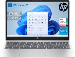 HP 15-fd0371ns 15.6" FHD (Intel Core i5-1334U, 16GB RAM, 1000GB SSD, Intel Iris Xe Graphics, No Operating System) Silver and Blue Spanish QWERTY Keyboard