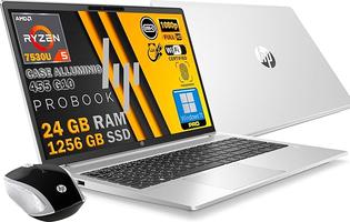 HP PROBOOK 455 G10 Argent en aluminium, RAM 24 Go, SSD 1256 Go, écran FullHD