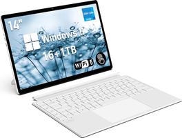 FUNYET Ordinateur Portable 2 En 1, Système Win 11 14 Pouces, Processeur