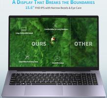 NAIKLULU Processeur N150 (1,2 à 3,6 GHz), 15,6 Pouces 16GB RAM 1TB SSD 2026, FHD 1920x1080P | Clavier Rétroéclairé | 6000mAh / 46.2Wh | Webcam