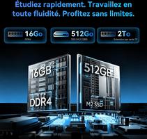 Blackview 【Garantie de 3 Ans】 2026 Acebook 10 18,5 Pouces, Intel Twin Lake N150（Jusqu’à 3,6 GHz 60.8Wh W-11 16Go+512Go SSD Laptop, HDMI+WiFi 6+BT 5.2+USB, Certifié TUV