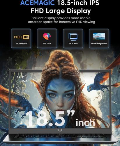 ACEMAGIC 18.5" Ryzen 3 4300U, 16 Go DDR4, 512 Go SSD, 1920 x 1080 IPS Full HD, 8000 mAh, BT5.0, HDMI, Type-C AX18