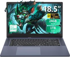 18.5" 24 Go de RAM, SSD 1 to, processeur Double cœur m3-8100Y jusqu'à 3,4 GHz, HDMI, RJ45, Grand écran, Win 11, Le télétravail, Le multitâche et Le Divertissement