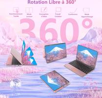 Convertible 2-en-1 À Écran De 11 Pouces, Celeron N100, 16 Go DDR4, 1920 * 1200 IPS, Clavier Rétroéclairé,Pavé Ovale (, 16+256G SSD)