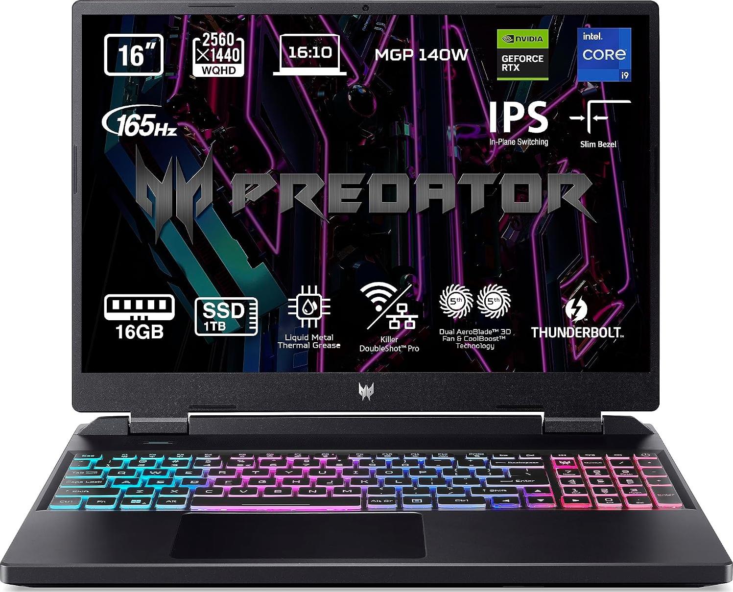 New Acer Predator Helios Neo 16 PHN16-71 Laptop Keyboard - US Layout, RGB Backlit