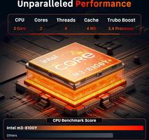 Tablette 10,1 Pouces/Mini-Ordinateur avec Stylet, 12 Go de RAM, SSD 256 Go, processeur Intel Core m3 jusqu'à 3,4 GHz, Win 11 Pro Office 2024, USB-C, Micro HDMI, BT 5.0, Wi-FI 5