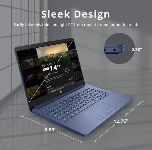HP 14" HD BrightView Premium Stream