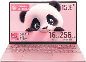 Laptop, 15.6 Inch FHD Screen, Intel Pentium 6500Y, 16 GB, Backlit Keyboard, Fingerprint Reader, Includes Keyboard Cover in Spanish (16 + 256G)