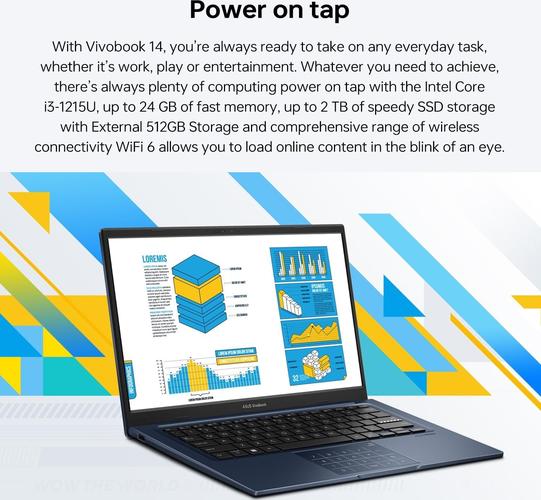 ASUS Vivobook 14" FHD | Intel Core i3-1215U | Intel Iris Xe Graphics | HDMI | Blue | 8GB RAM | 128GB SSD | Windows 11 S | Bundle with USB 3.0 Hub