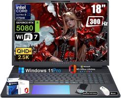 Alienware 18 Area-51 de jeu Intel 9 275HX (24 cœurs, jusqu'à 5,4 GHz), RTX 5080 GDDR7, 18 pouces 2,5 K QHD+ 300 Hz, avec lecteur DVD, Win 11 Pro, autonomie de la batterie