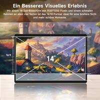 FUNYET 14 Pouces, Windows 11 Pro, N100 CPU, 1920 x 1200p IPS Écran FHD, 16GB RAM, 512GB SSD, USB, Bluetooth, Mini HDMI, WiFi, Clavier Rétroéclairé, 360° TouchScreen