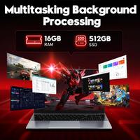 FUNYET, 2026 Nouveau 15.6 Pouces 16Go RAM 512Go SSD Soutien TF 1To Win11 Pro Processeur 4425Y 5000mAh IPS 1920×1080 HDMI, USB3.0, WiFi 5, BT 4.2 Webcam Clavier QWERTY