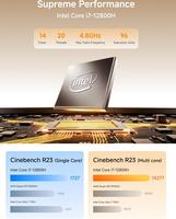 MINISFORUM Mini M1 Plus, Intel Core i7-12800H (14 Cores/20 Threads, 4.8GHz), 32GB DDR5 RAM, 512GB SSD, Triple Display 4K (HDMI/DP/USB 4.0), Dual 2.5GbE, Wi-Fi 6E