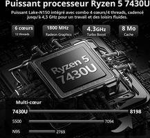 ACEMAGIC Gaming 15.6 Pouces Ryzen 5 7430U (6C/12threads,Jusqu'à 4.3Ghz) Gamer 16Go Ram 512Go SSD DDR4*2 Double Canal,WiFi 6,1080FHD,Type C,HDMI,USB3.2,BT5.2