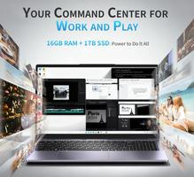 NAIKLULU Processeur N150 (1,2 à 3,6 GHz), 15,6 Pouces 16GB RAM 1TB SSD 2026, FHD 1920x1080P | Clavier Rétroéclairé | 6000mAh / 46.2Wh | Webcam