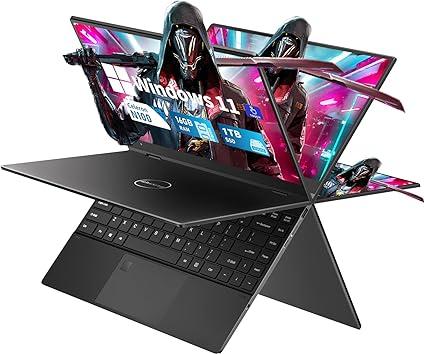 FUNYET 14 Pouces,PC Windows 11 Pro,N100 CPU 1920 × 1200p IPS16GB 512GB SSD USB Bluetooth Mini HDMI WiFi Rétroéclairage Clavier 360° TouchSrceen